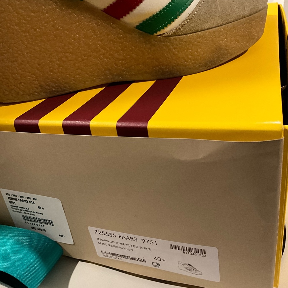 Gucci Adidas Tessuto GG Supreme Gum Wedge 💕💜 - Picture 4 of 4